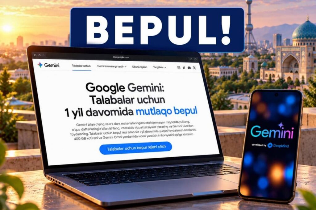 Google Oʻzbekiston universiteti talabalariga bir yillik bepul Gemini AI Plus taqdim etadi
